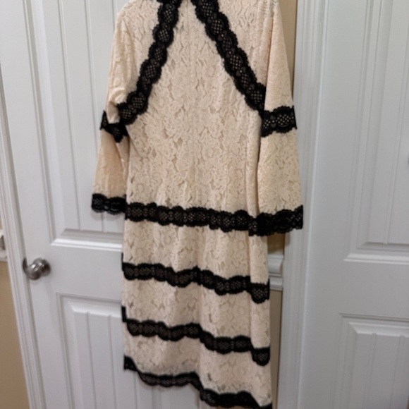 Dainty Jewells Cream Lace Dress with Black Details - Picture 2 of 3